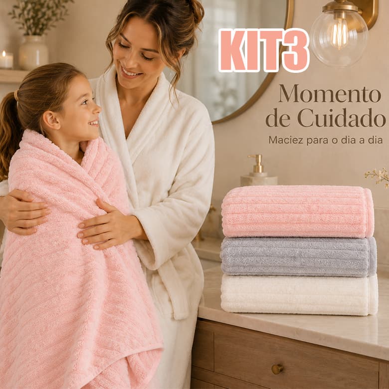 KIT3 Toalha de Banho Microfibra Coral 70x140cm para viagens natação/Leve Alta Absorção e Secagem Rápida