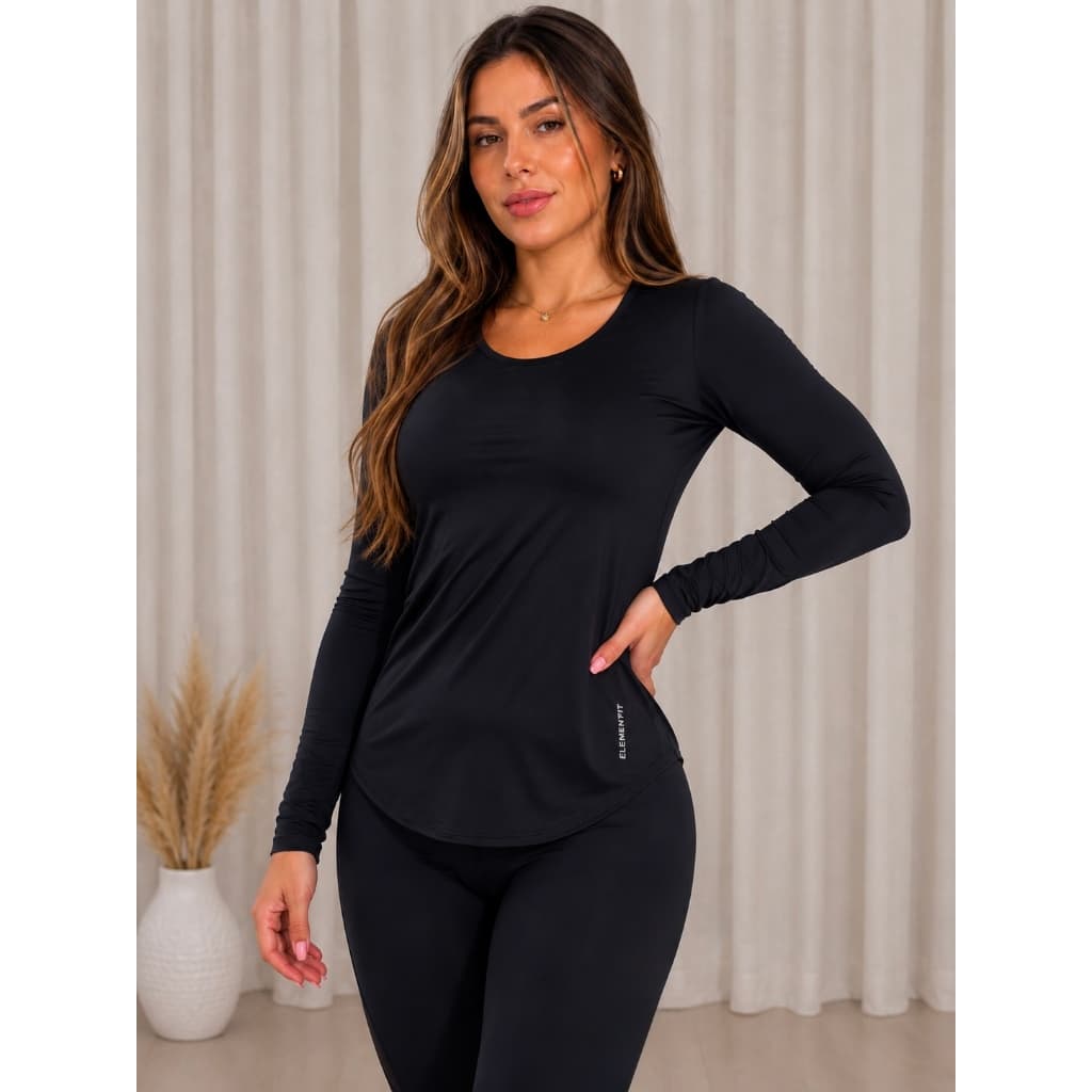 Blusa Feminina Térmica  Comprida Segunda-pele Uv+ Dry-fit
