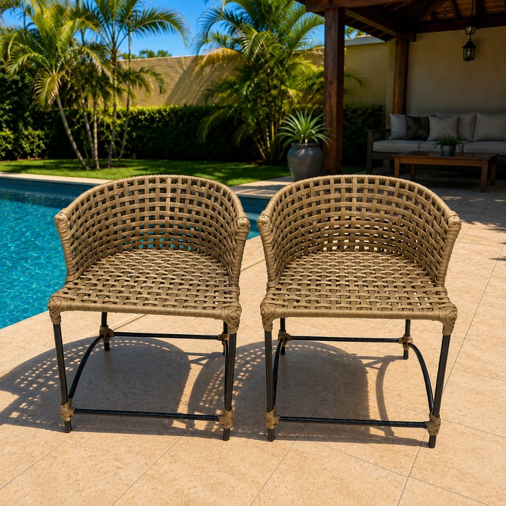 kit 2 Poltronas Corda Náutica Decoração Cadeira Área externa Interna piscina Gourmet