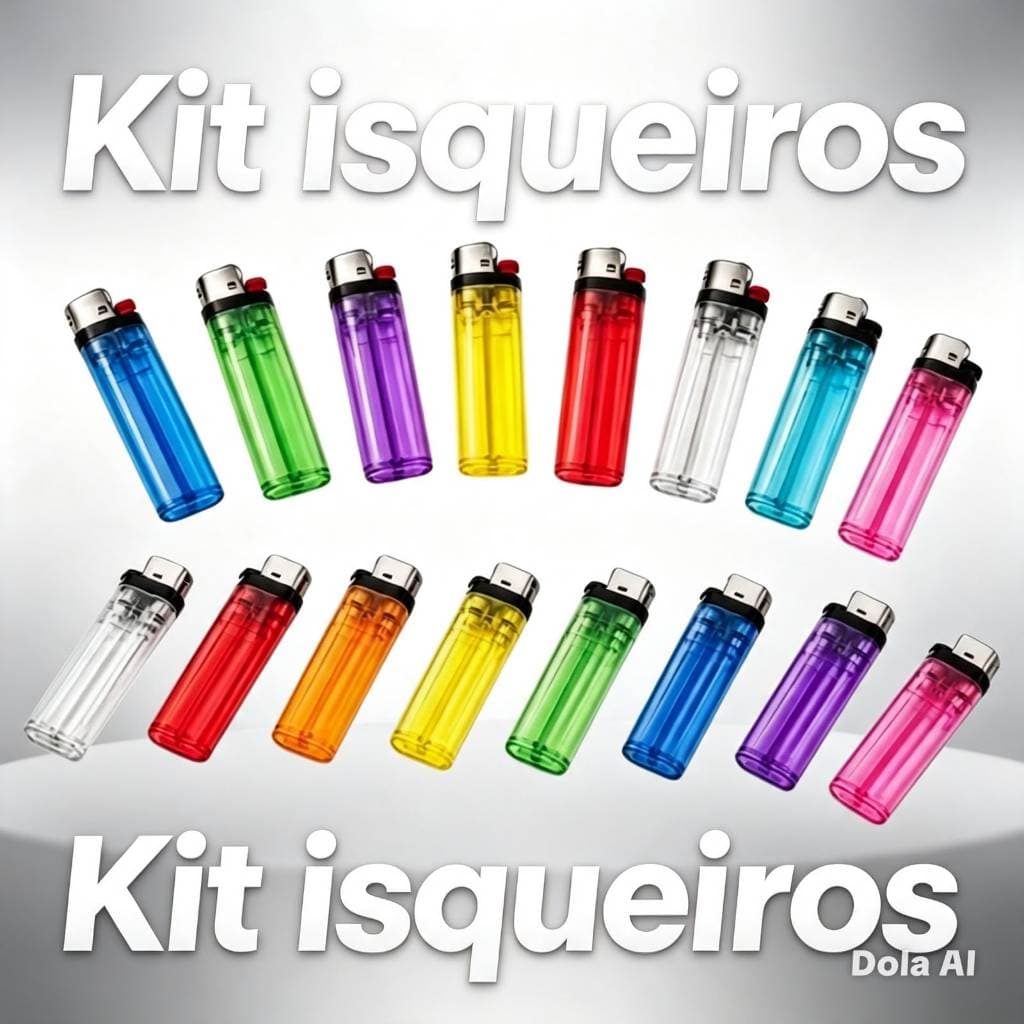 Kit 10 Isqueiros Simples Coloridos Para Comércio, Fogão,Churrasco, Bares e Restaurante Sem Gás