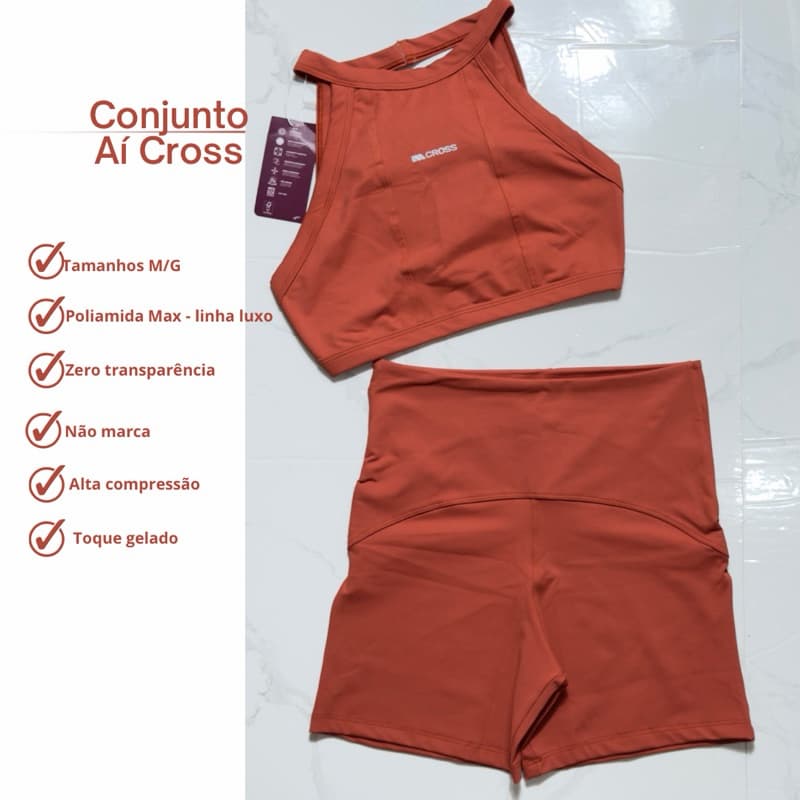 Roupa de academia conjunto fitness feminino  top e short alta compressão - zero transparência