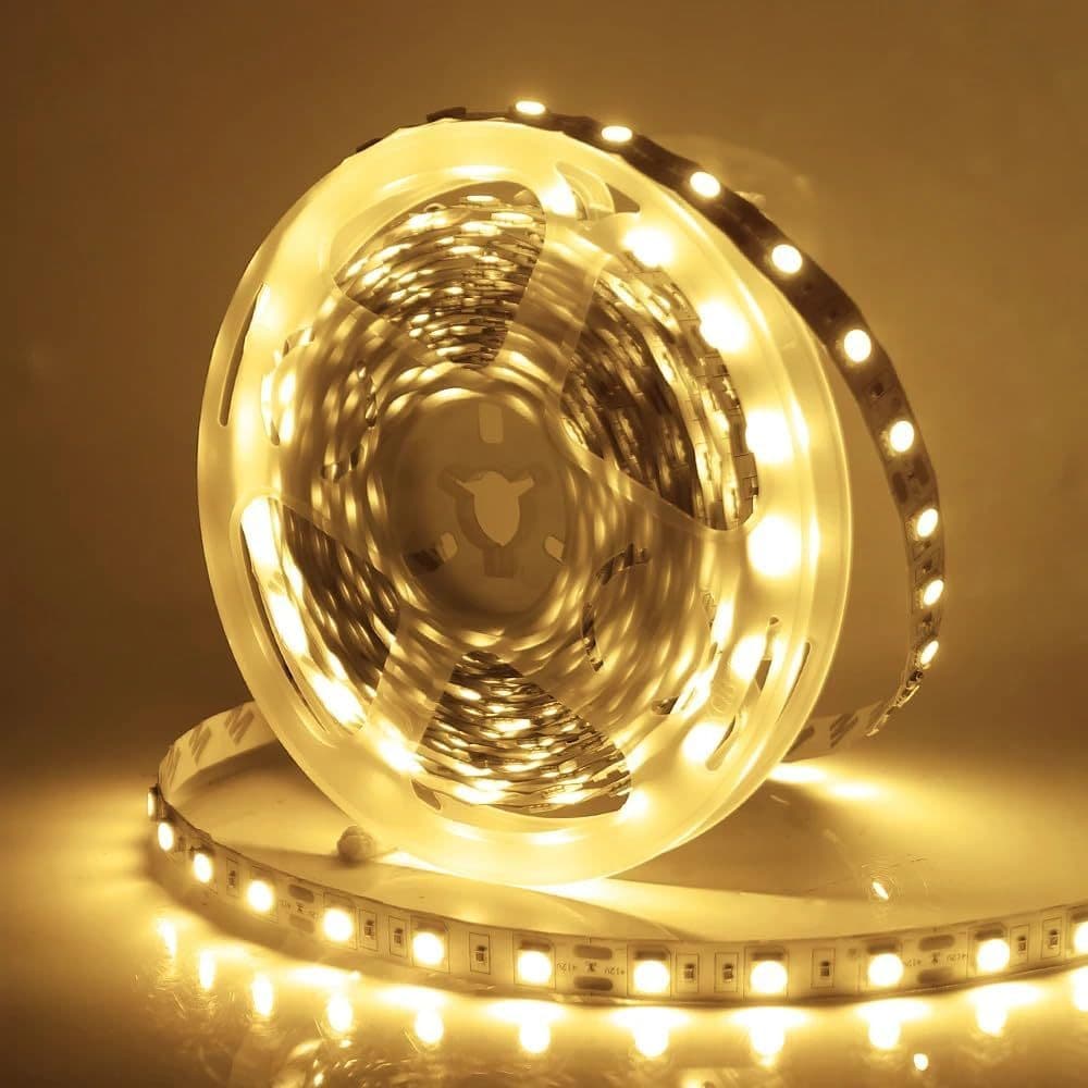 Fita LED 5m 12V Adesiva 60 LEDs/m para Quarto e Decoração Luz Quente, Neutra ou Fria 5050