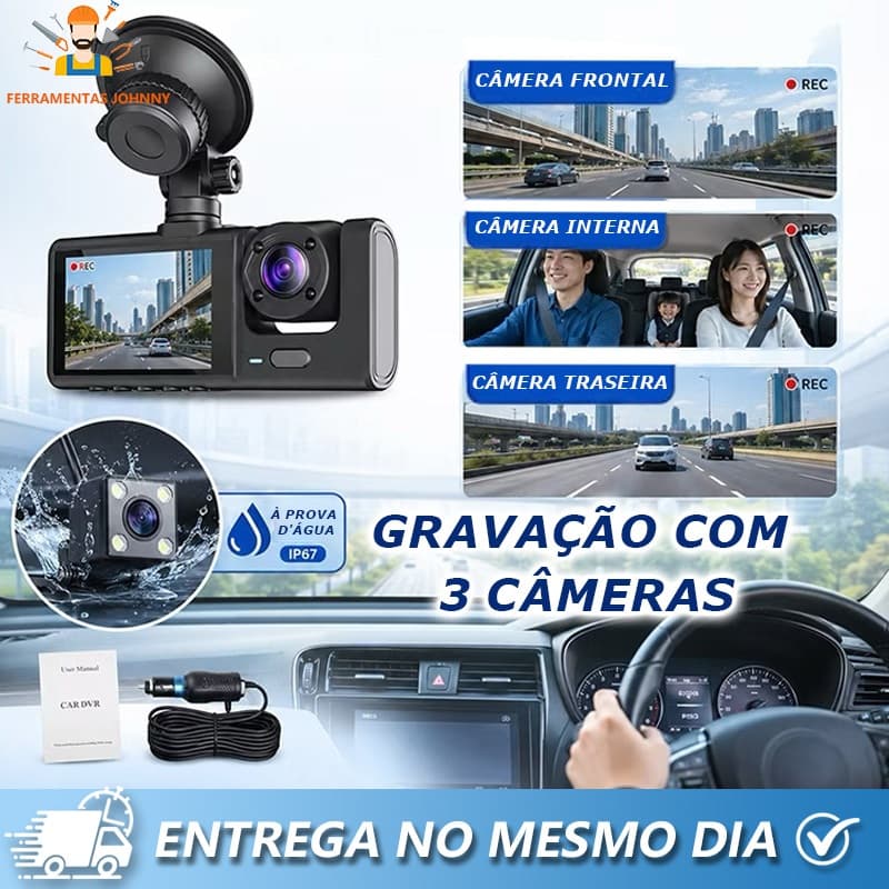 Câmera Veicular Automotiva,carro Black Box Vision Hd 1080p Gravador Veicular Tela Ventosa
