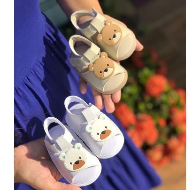 SANDÁLIA DE BEBÊ KIT 2 PARES URSO MENINO INFANTIL