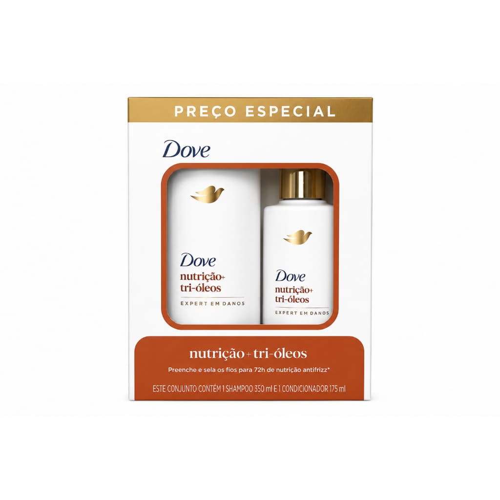 Kit Dove Nutrição + Tri-Óleos Shampoo 350ml + Condicionador 175ml
