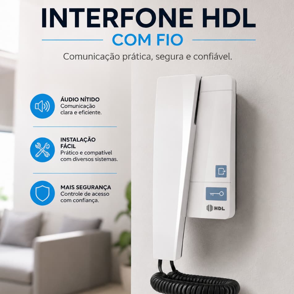 Porteiro Eletrônico Class Áudio Class Interfone HDL Eletrônico Residencial  Telefone Com Botão
