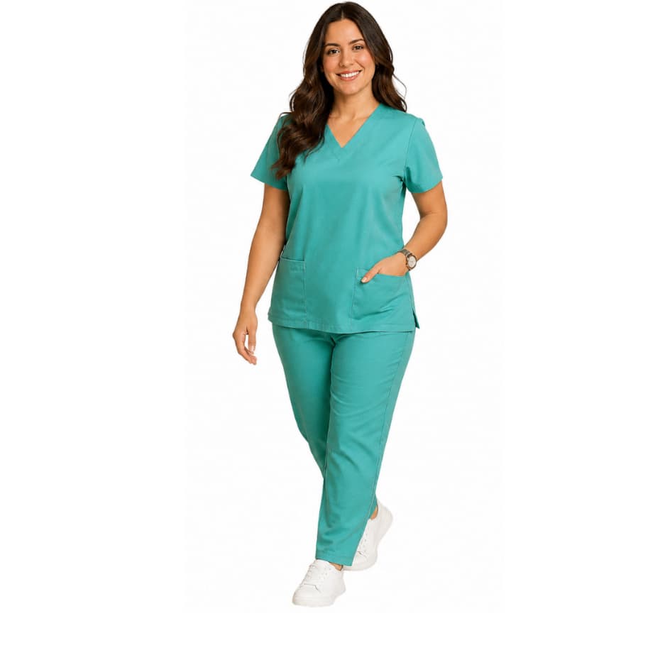 Pijama Feminino Bata Scrub Conjunto Cirúrgico Tecido Tech Roupa Hospitalar Privativa Fardamento Uniforme Lava Fácil