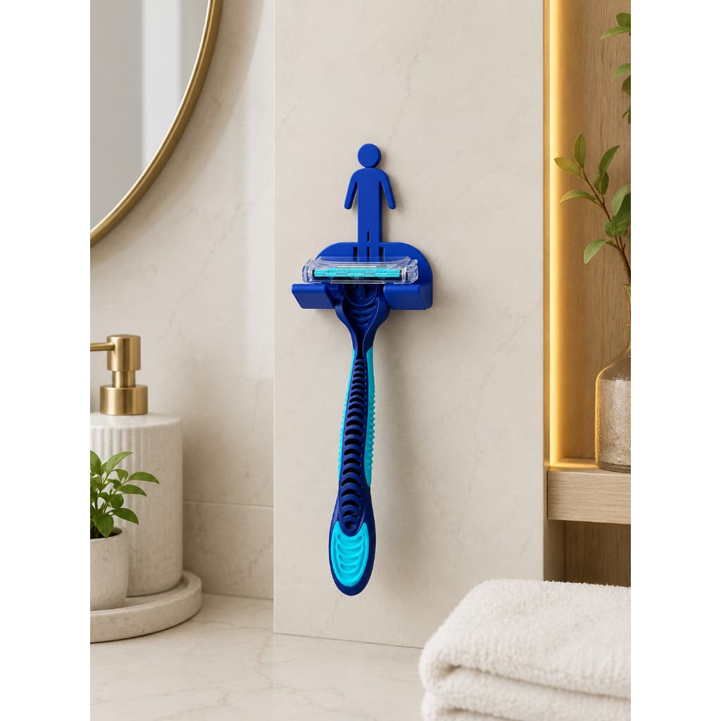 Suporte de parede para barbeador | Suporte para barbeador sem furo | Kit organizador de banheiro para Gillette