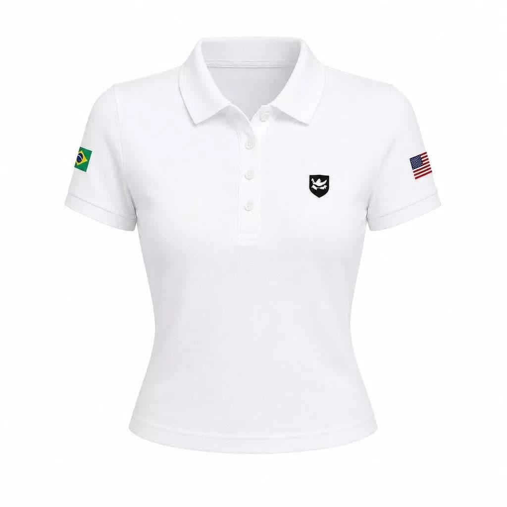 Camisa Polo Baby Look Country Feminina em Piquet