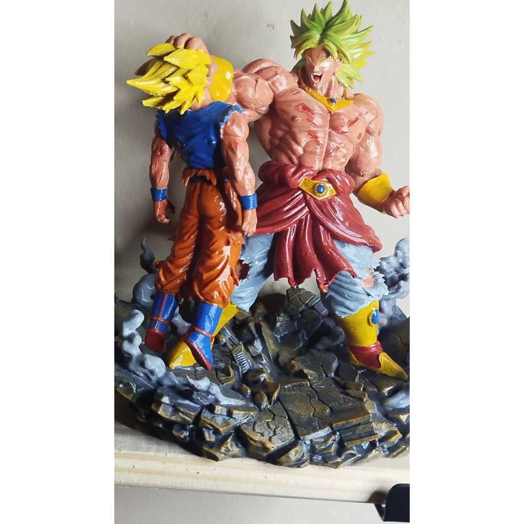Action Figure Broly vs Goku 20cm Dragon Ball Impresso em 3D Pintado à Mão Rico em Detalhes