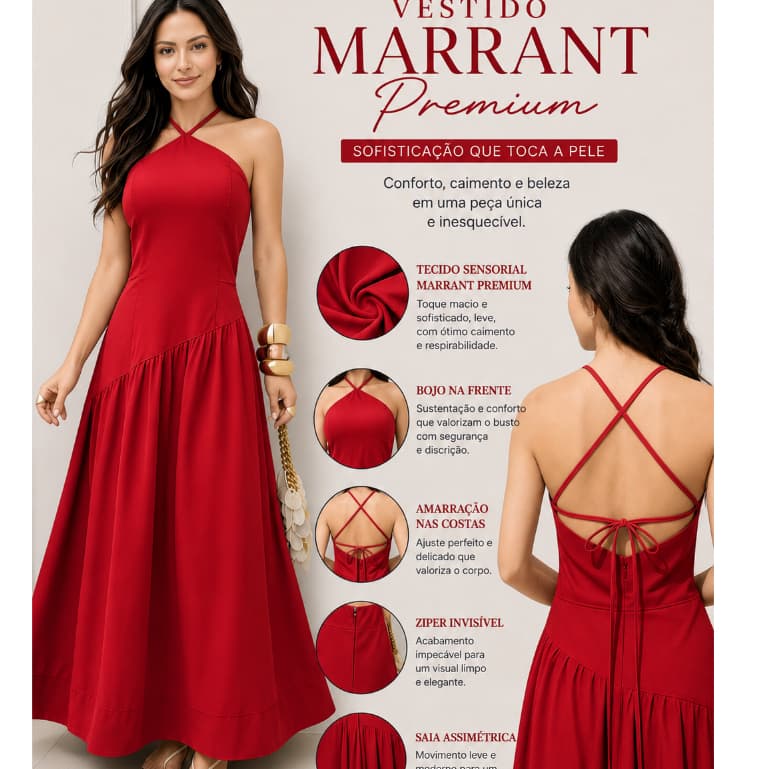 Vestido Feminino Mídi Com Amarração no Pescoço Moda Verão Tamanhos P , M e G