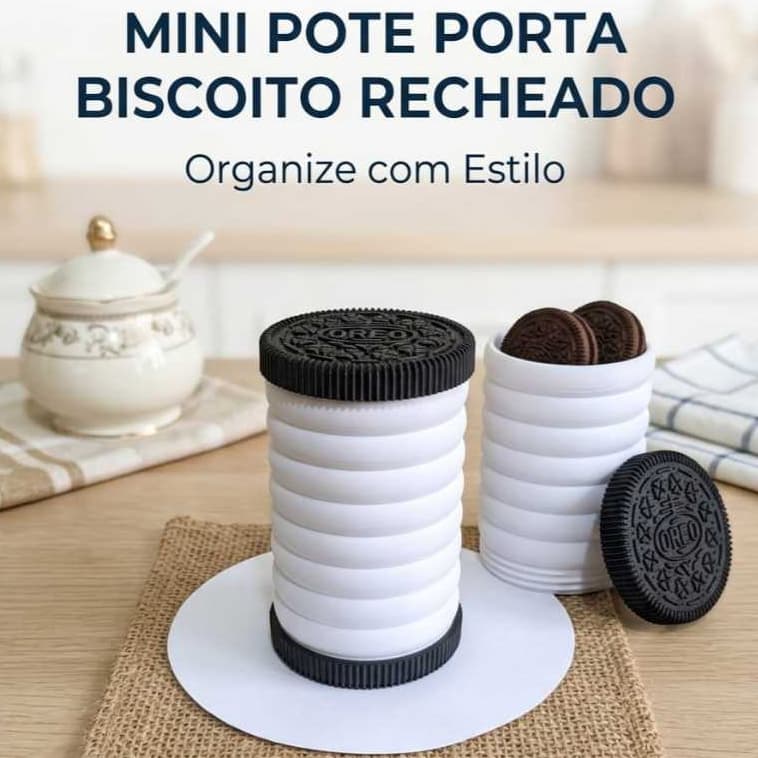 Mini Pote Porta Biscoito Recheado Estilo Divertido - Organizador Criativo para Cozinha