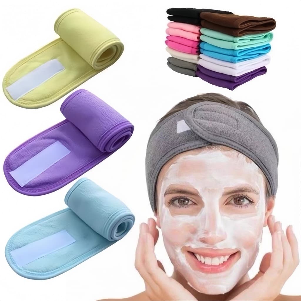 Kit3/6/12 Faixa de cabelo Atoalhada para Limpeza Facial Maquiagem Cores Sortidas