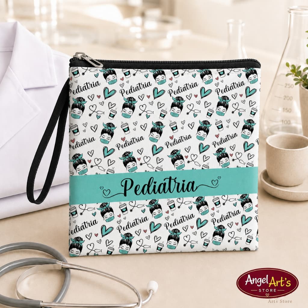 Porta Jaleco Pediatria Medicina Bolsa Nécessaire Organizadora Impermeável Com Alça Nécessaire Para Pediatra