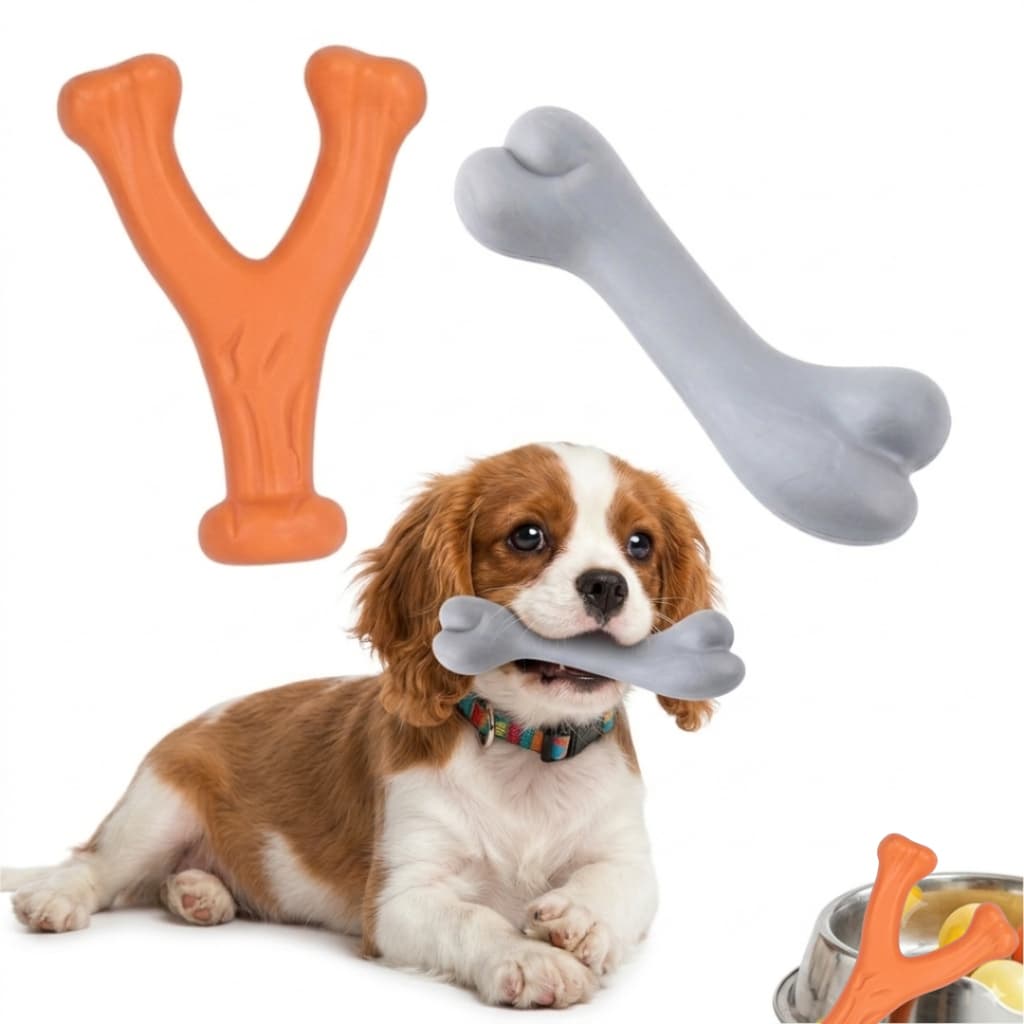 2 Brinquedo Ossinho para Cães Mordedor Vinil Pet