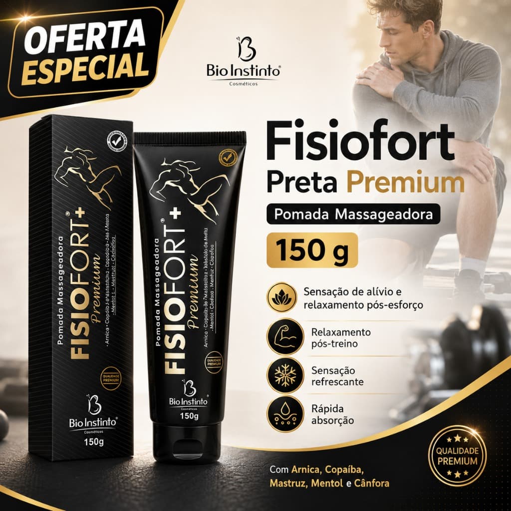 Pomada Fisiofort Premium 150g Bio Instinto Original Gel Massageador Alívio Imediato