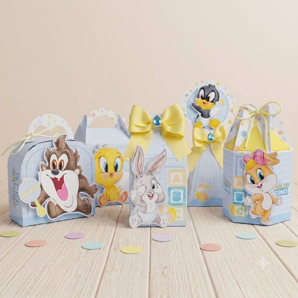 Kit Festa Personalizado Baby Looney Tunes | Caixinha Surpresa Lembrancinha | Fazemos Qualquer Tema