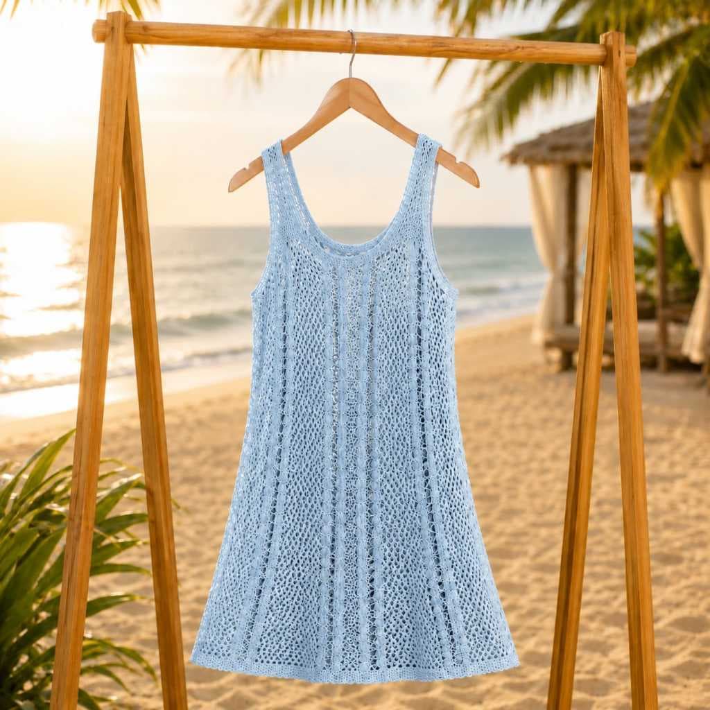 kit Saída de Praia Trico Alcinha Vestido Tricot Saida de praia/Piscina Vestidinho de Praia Leve Roupão Canga Verão kit