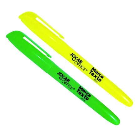 kit marca texto jocar- office  verde e amarelo 2 und