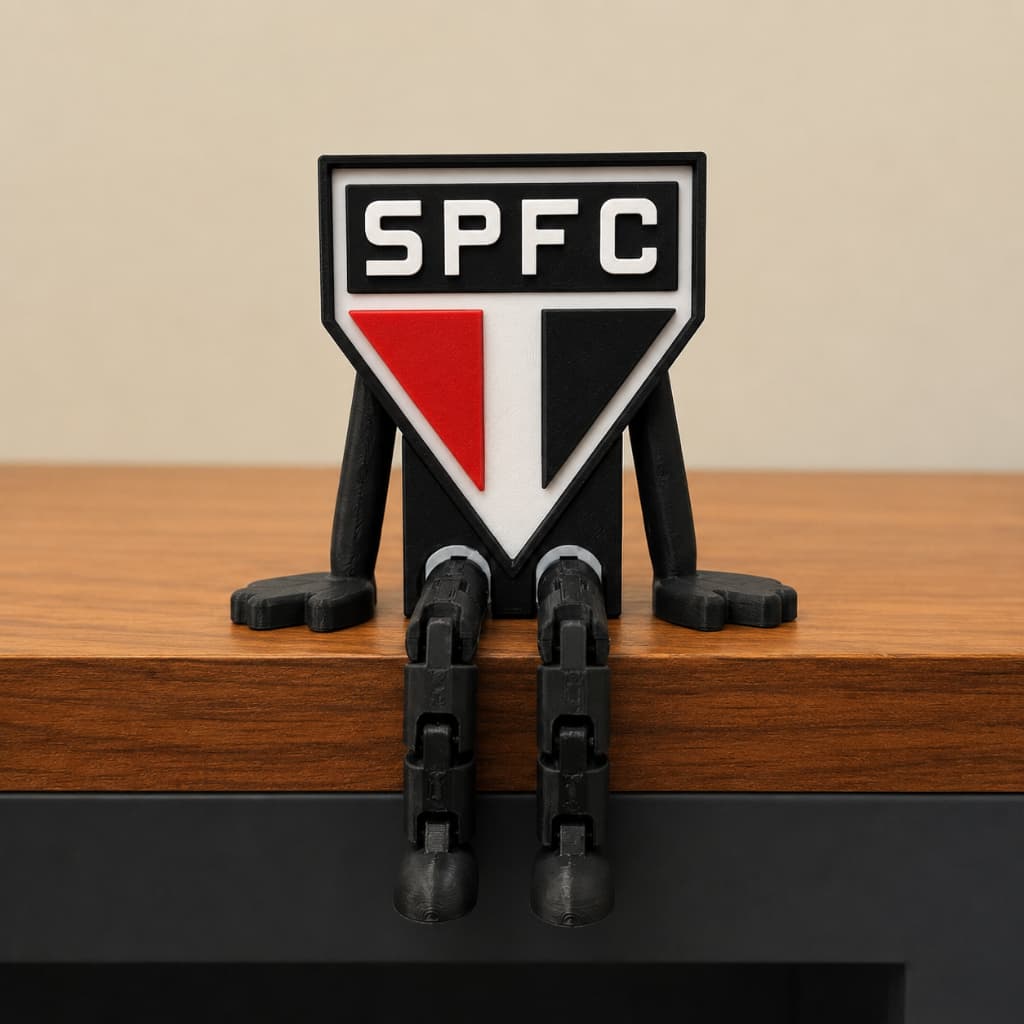 Amigo do São Paulo – Mascote Articulado com Pernas Flexíveis | Presente Criativo