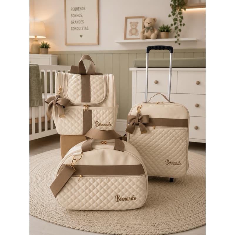 BOLSA DE BEBÊ  PERSOLIZADA COM NOME  3 PEÇAS