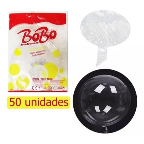 50 Unidades Balão Bubble 24 Polegadas Silicone Transparente
