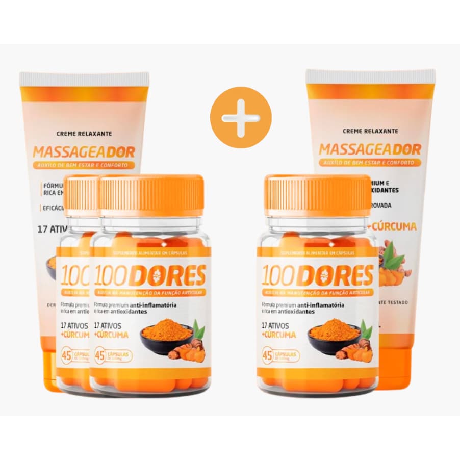 100Dor 3 Potes 2 cremes relaxante curcuma longa