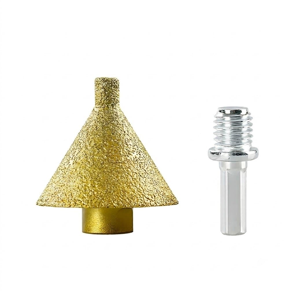 Broca Diamantada Chanfradora M14 50mm, Biselador de Furos para Mármore, Granito e Porcelana