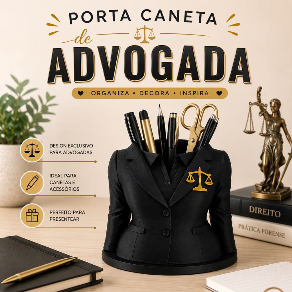 Porta Canetas para Advogada Presente Premium | Acessório para Consultório