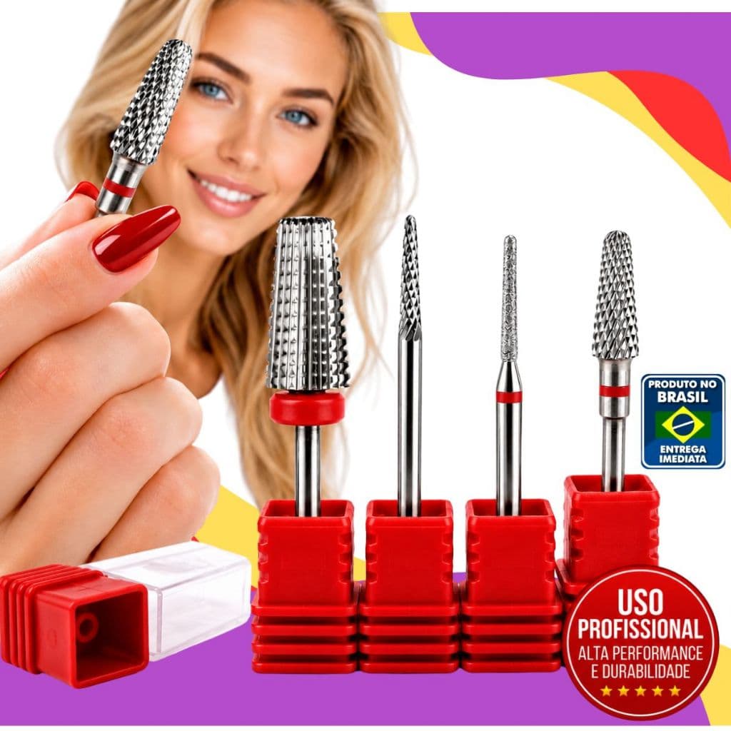 Broca de Tungstênio Multifuncional para unhas De Gel Tungstênio Diamantada Alta Durabilidade