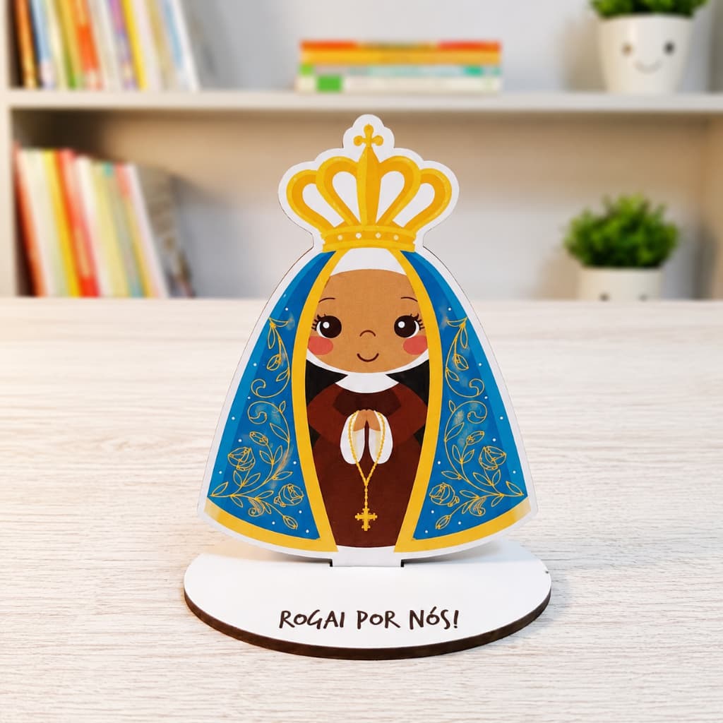 Kit 30, 50 ou 100 Unidades Nossa Senhora Aparecida - Lembrancinha Católica em MDF