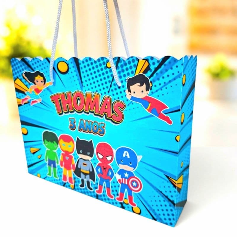 Sacolinha Super Heróis Cute Lembrancinha Festa Infantil Personalizados Aniversário