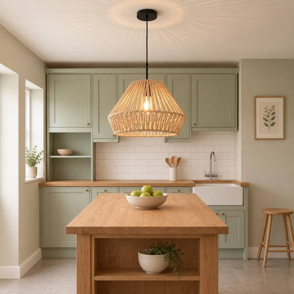 Pendente em Corda Náutica 60cm Verde Militar | Lustre Artesanal Decorativo Soquete E27 Cabo 2m
