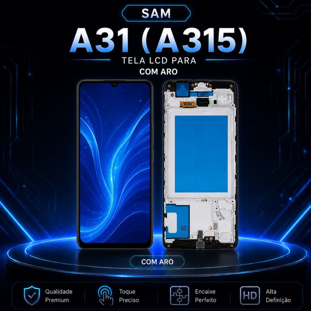 Tela de Reposição LCD Incell para SAM A31 A315 4G com Aro Cores Vivas e Encaixe Perfeito