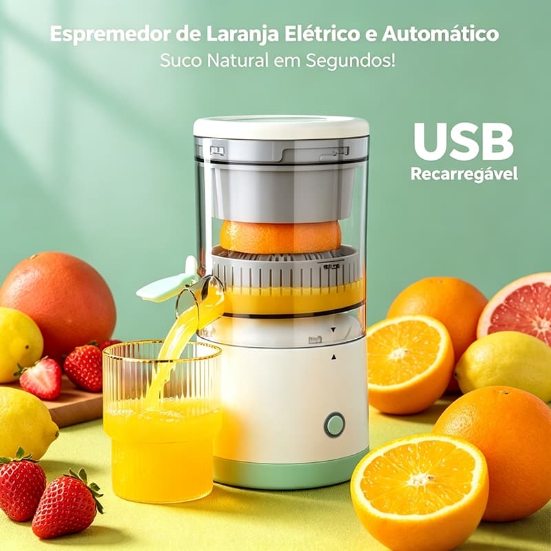 Espremedor de Frutas Elétrico Portátil Recarregável USB Espremedor de Laranja Automático Sem Bagaço para Casa Cozinha Pr