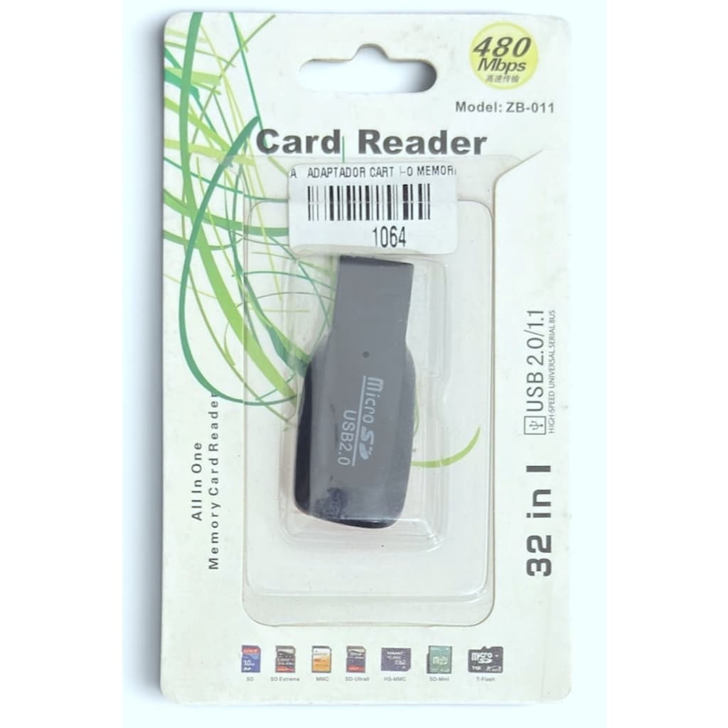 Adaptador/Leitor de Cartão de Memoria USB para Micro SD Card Reader