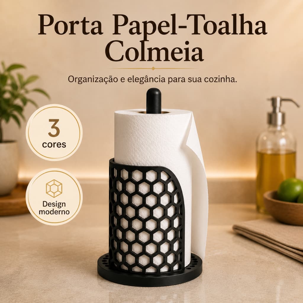 Porta suporte organizador Papel Toalha Mesa Cozinha Organizador Resistente Design colmeia minimalista