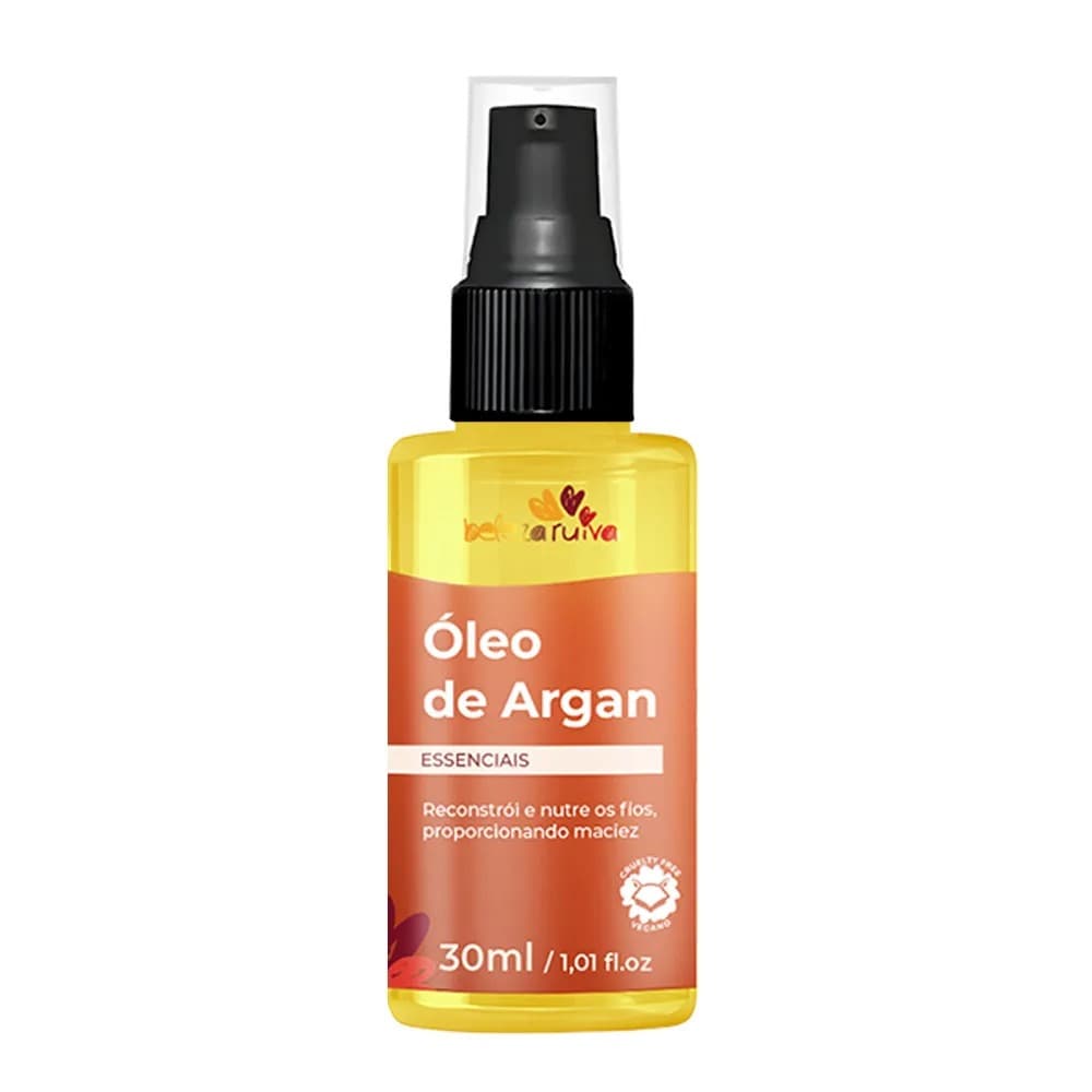 Óleo de Argan 30ml Óleo Capilar Antifrizz Reparador de Pontas Proteção Térmica Nutrição Capilar Finalizador Beleza Ruiva