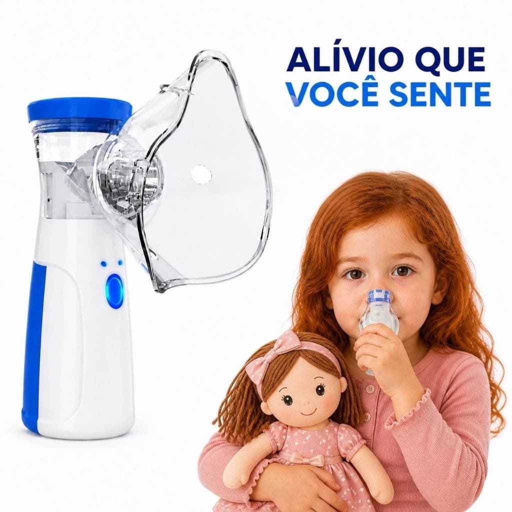 Inalador Ultrassônico Silencioso Portátil Adulto Infantil Prático Compacto Pratico Portatil Leve Uso