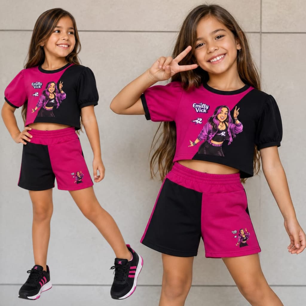 Conjunto de Menina Infantil Juvenil Emily Vick Six Seven