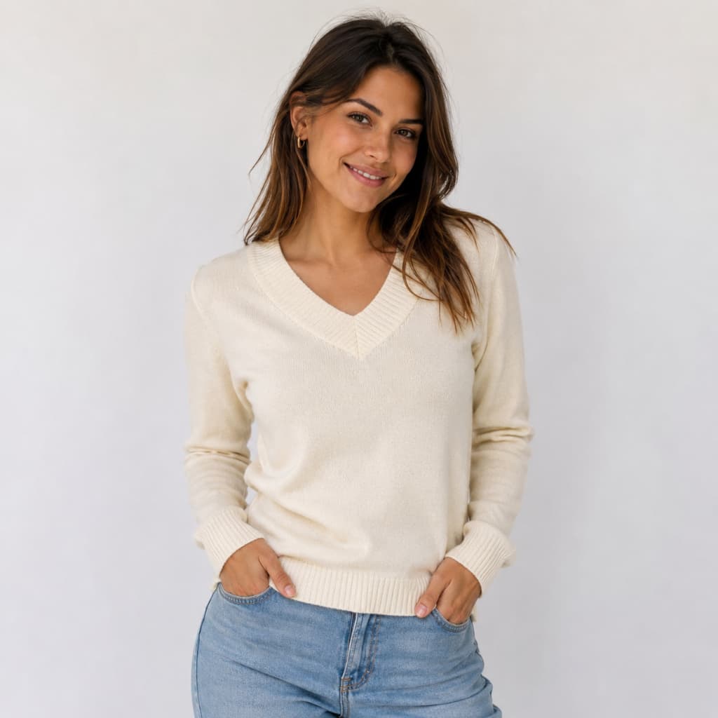 Blusa Feminina Modal Gola V Manga Comprida Varias Cores Envios Full