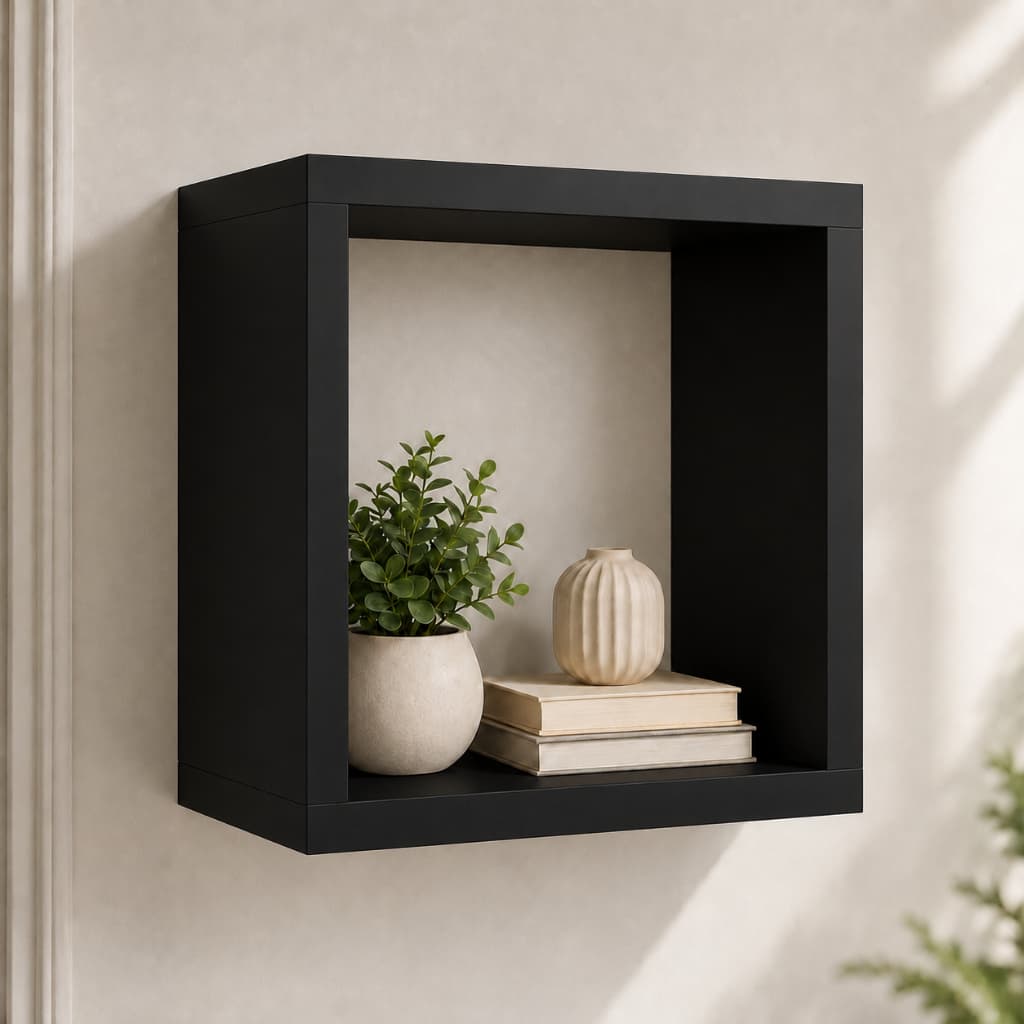 Nicho Decorativo MDF 30x30x15cm Prateleira de Parede Quadrada Sem Fundo 15mm com Kit de Instalação