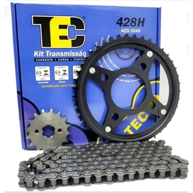 Kit Relação Titan 150 TEC Corrente Coroa e Pinhão Alta Qualidade