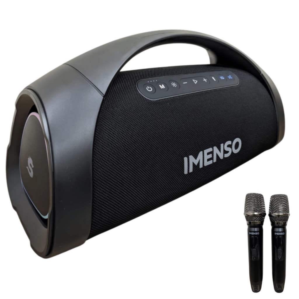 Caixa De Som Bluetooth Imenso 200W RMS 2 Microfones