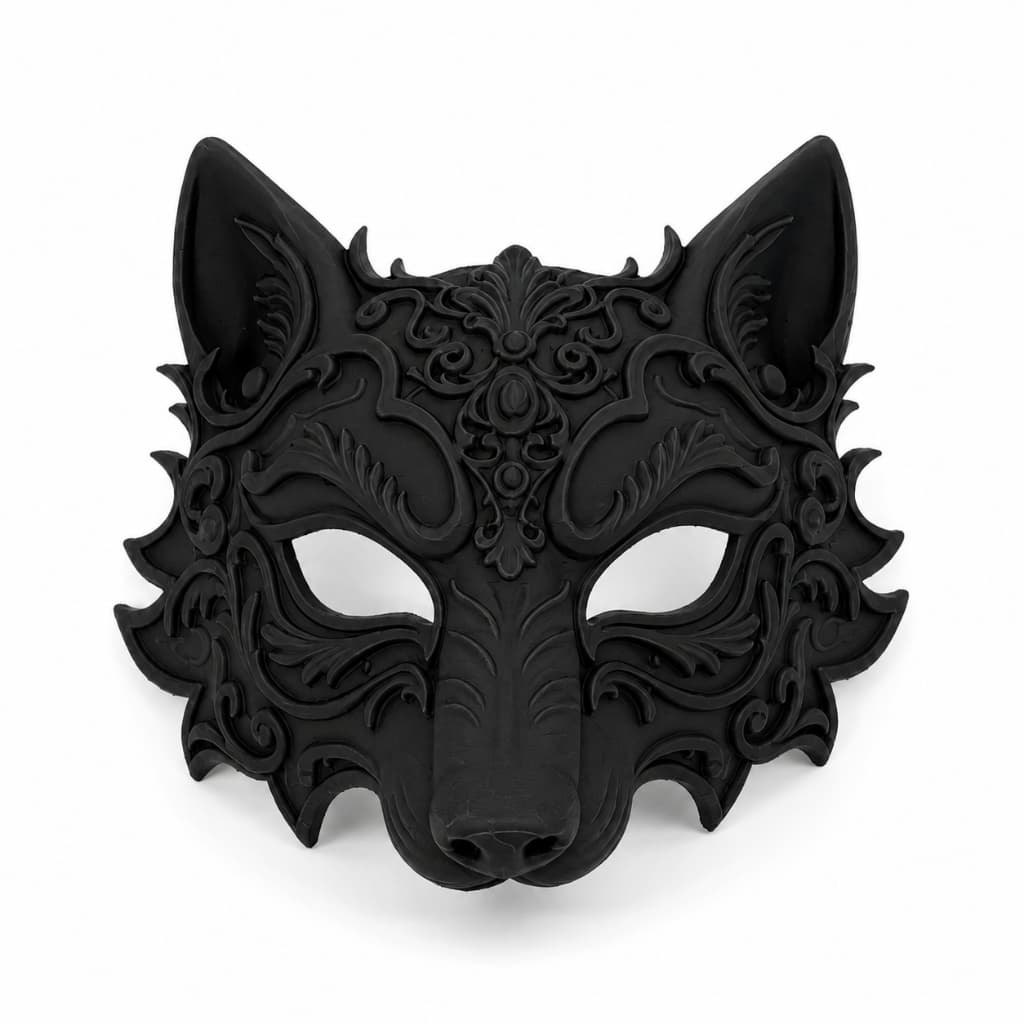 Máscara Lobo Barroco Veneziana Luxo Fantasia Carnaval Halloween Cosplay Baile Festa Adulto Feminina