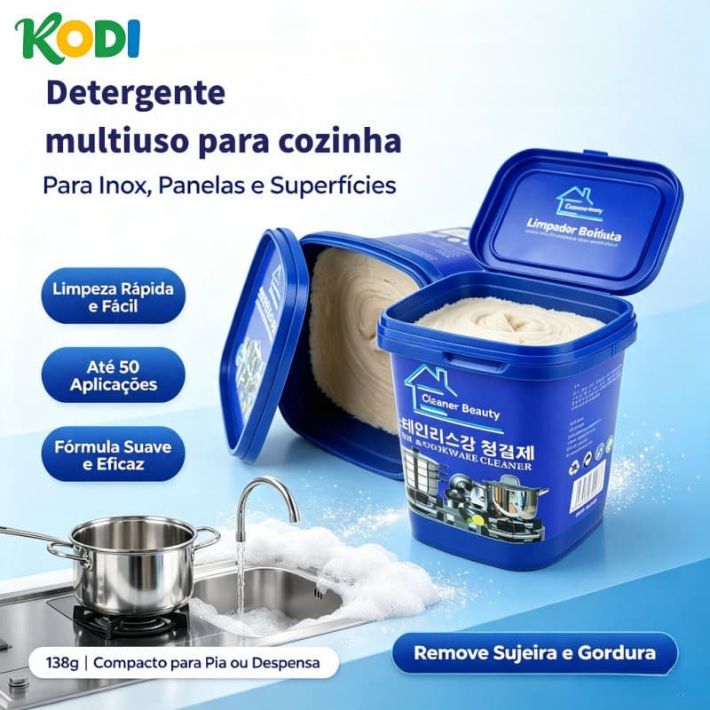 Limpador Multiuso para Cozinha, Aço Inox e Panelas – Poder Descontaminante com Fórmula Suave-E3