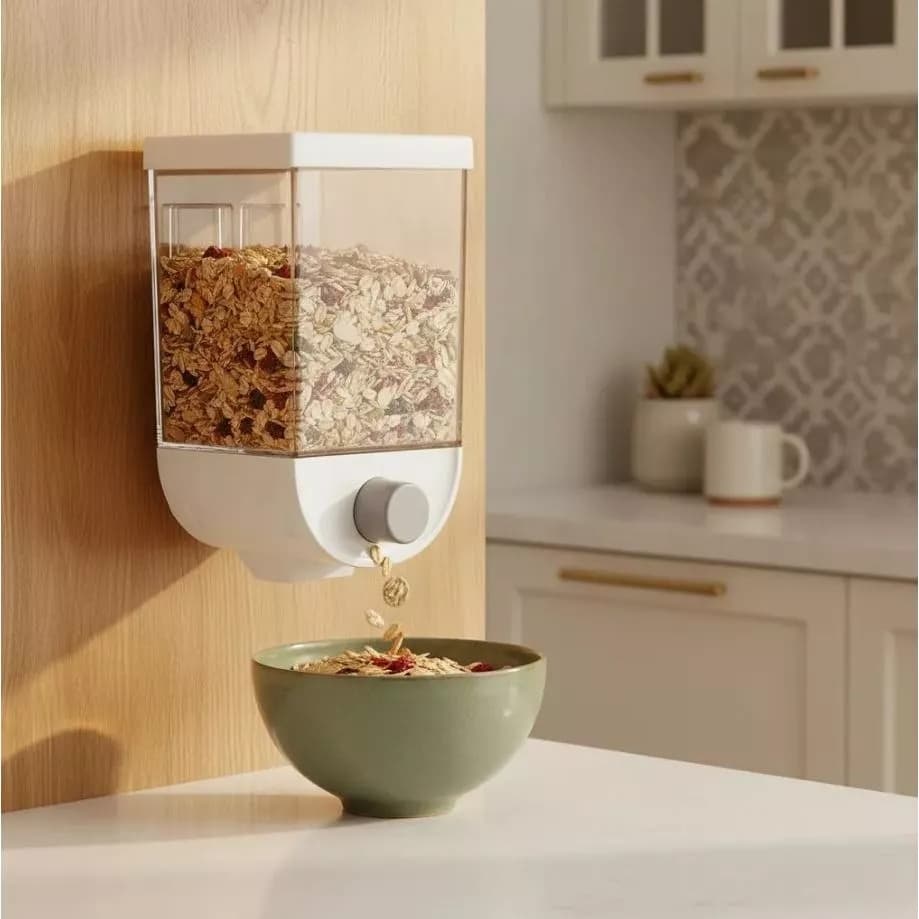 Dispenser Suspenso 1500ml Organizador Mantimentos Graos Arroz Feijao Armazenamento Cozinha