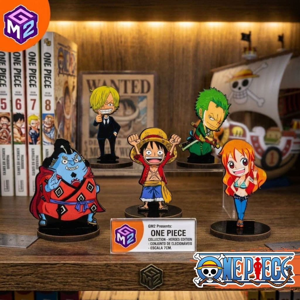 5 Totens Display Personagens de Mesa ONE PIECE combo com 5