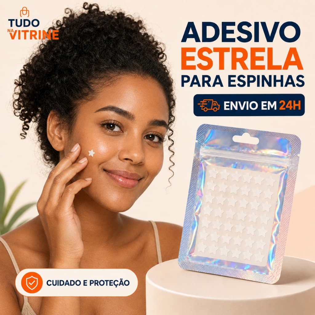 Adesivo Estrela para Espinhas Acne Patch Hidrocoloide Proteção e Cicatrização