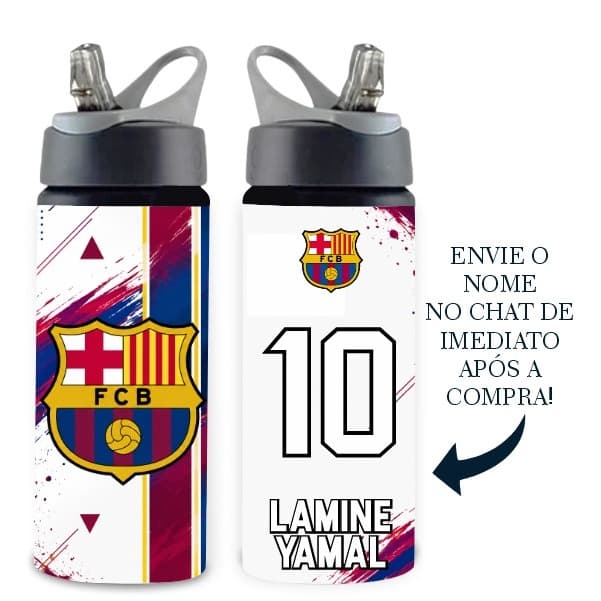 Garrafa Barcelona Squezee/Alumínio - 600ml - Personalizada com Nome